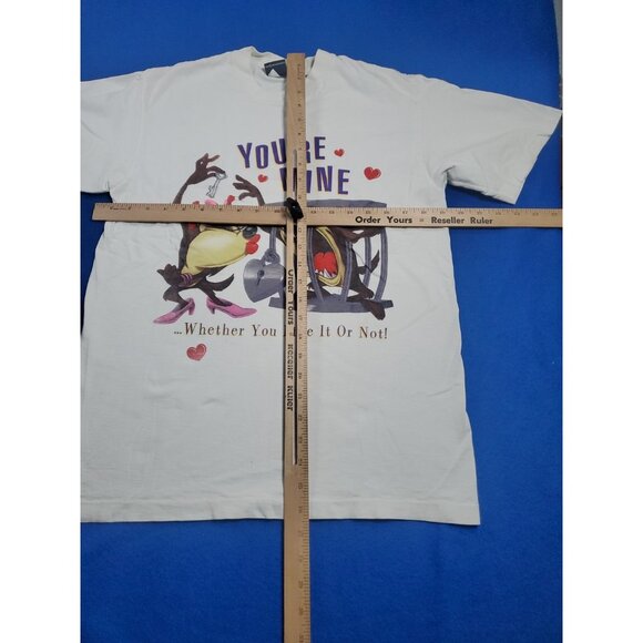 Vintage 90s Warner Bros T-Shirt Men's Size Medium  "Tasmanian She-Devil" - Picture 5 of 12